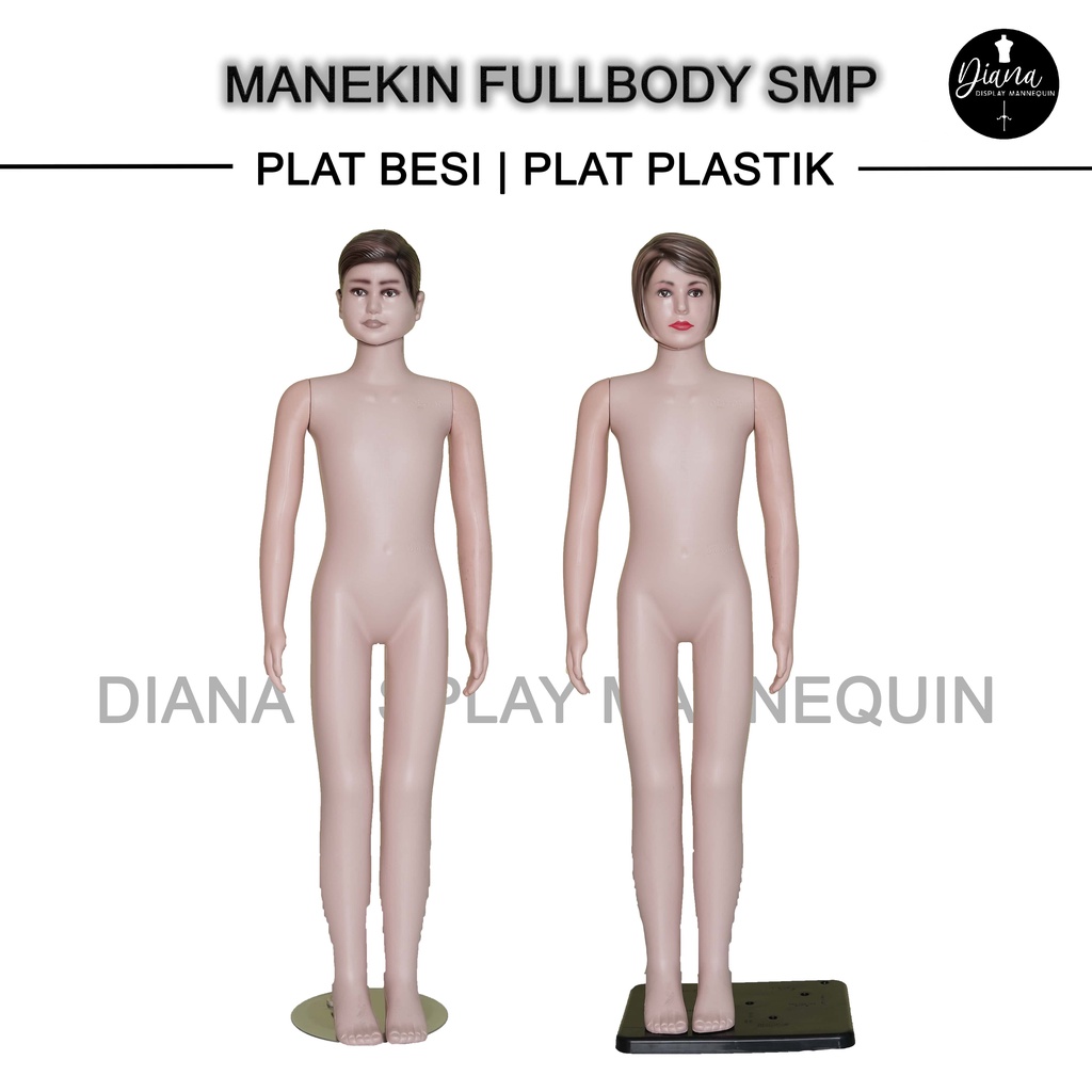 PATUNG MANEKIN BAJU FULLBODY ANAK SMP KEPALA CEWEK COWOK ALIEN KOMPLIT DENGAN PLAT PLASTIK ATAU BESI