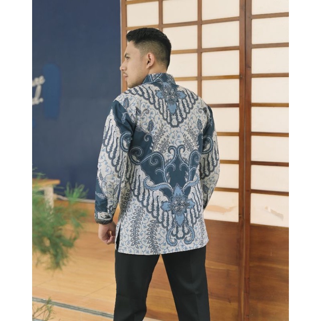 batik arjuno  biru katun halus full furing