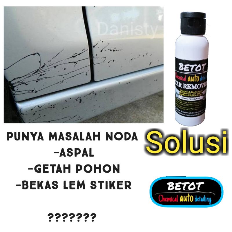 Pembersih penghilang noda aspal bekas sticker stiker lem di cat body bodi mobil motor