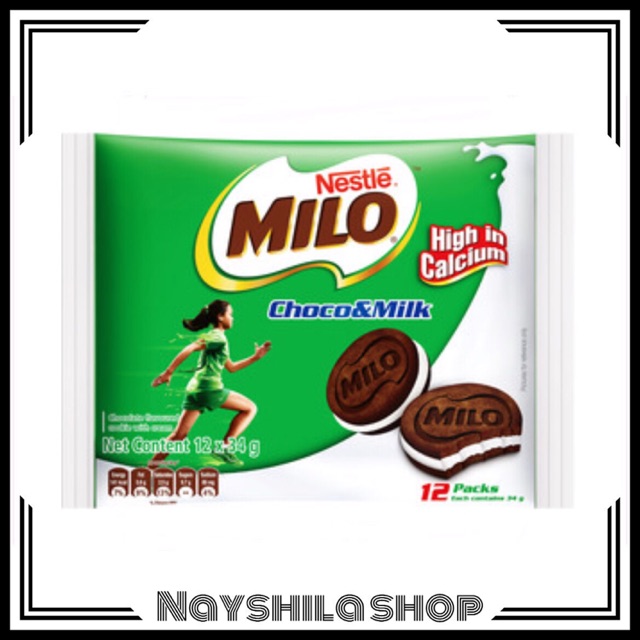 

Nestle Milo Filled Cookies CHOCO & MILK 408g (BIG PACK)