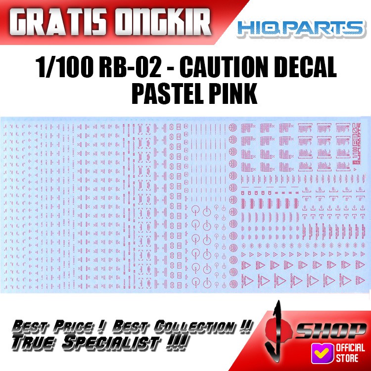 

HIQ Parts - 1/100 Pastel Pink RB02 Caution Decal