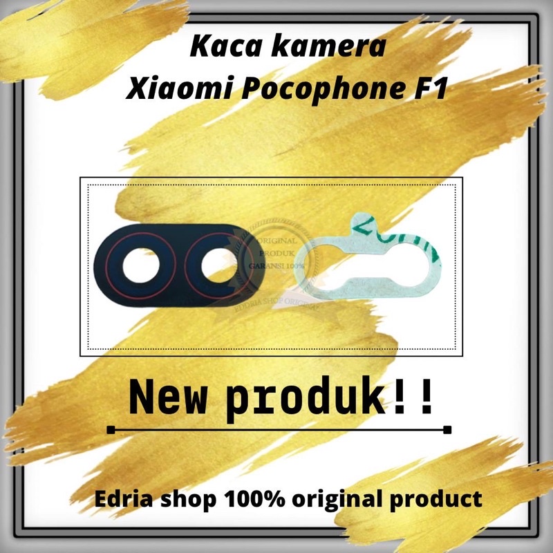 Kaca Lensa Kamera Belakang Xiaomi Pocophone F1 Sudah sama lem Black