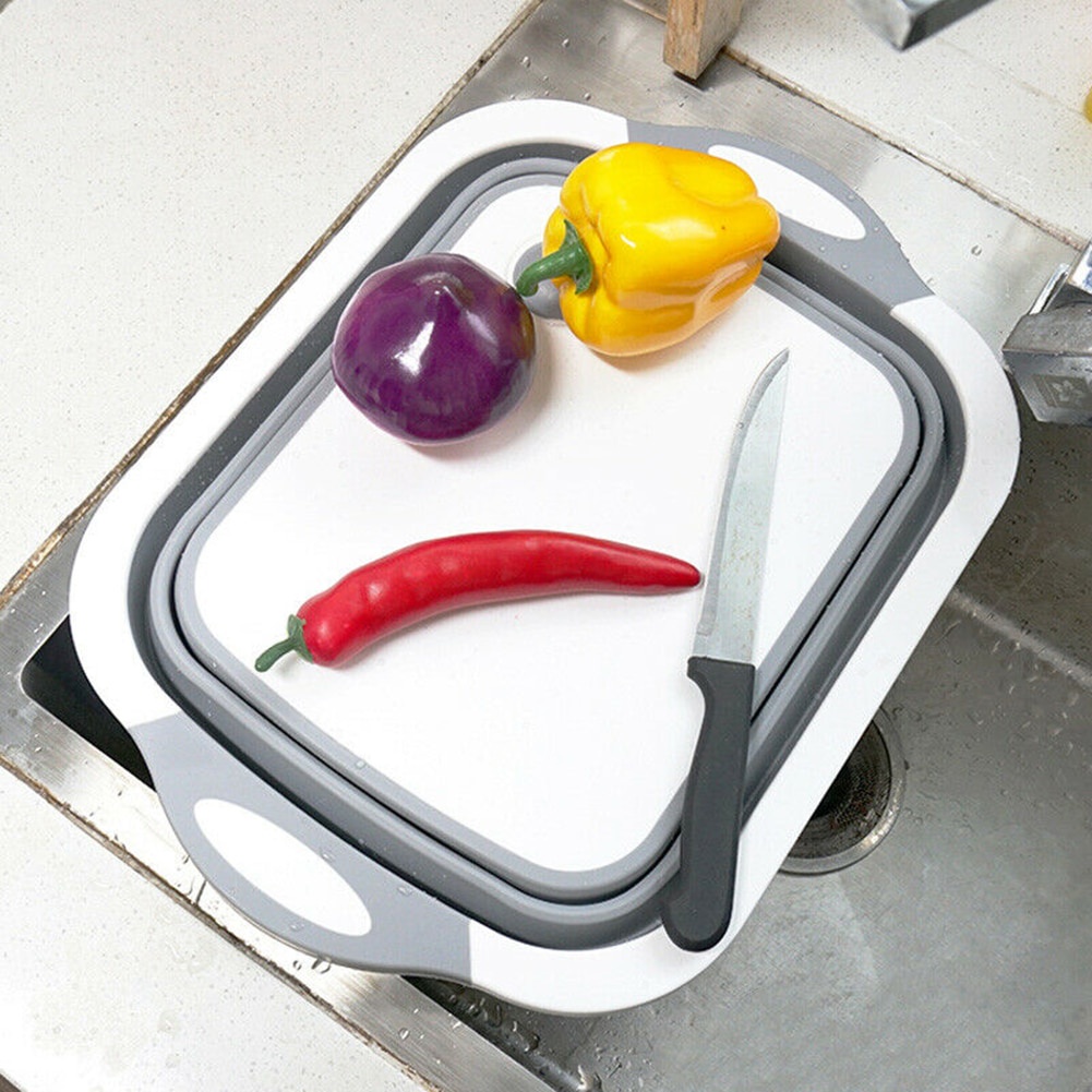 Talenan Bak Cuci Lipat Foldable Silicone Cutting Board Organizer - TW-386