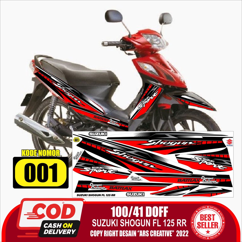 Sticker decal striping suzuki shogun FL 125 RR Semua ready packing aman