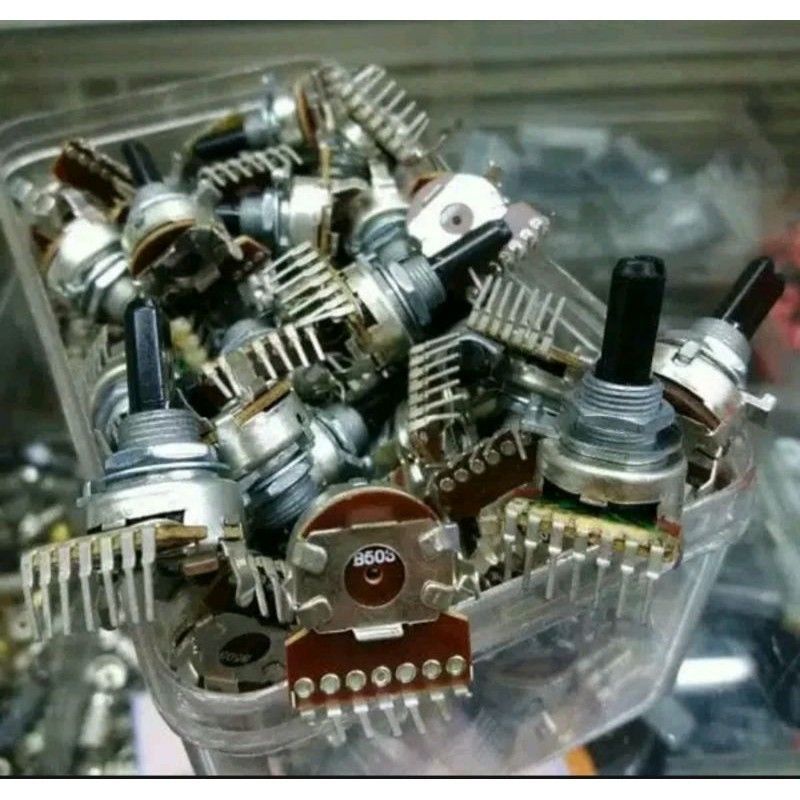 potensio bulat 7 kaki tekuk drat B503/50k