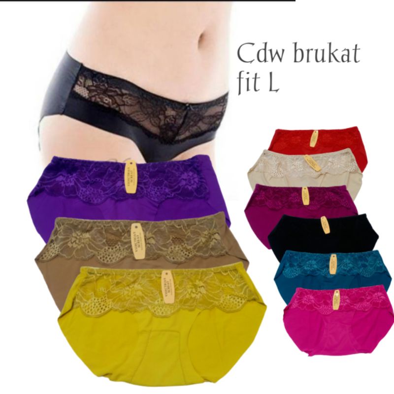 Celana dalam brukat wanita sexy panties fit L import banyak varian warna di jamin real pict bahan halus adem