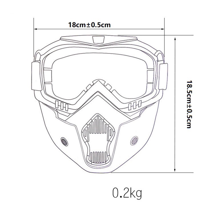 Kacamata Masker Motor Helm Kaca Trail Cros Bogo Google Mask 2 In 1 Set Anti Debu Polusi Model Bollfo Motor Shaft Dinamo diy Bor Mini grinder