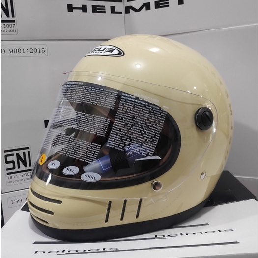 Zeus ZS816E ZS 816 Helm Full Face Vintage Ivory Cakil