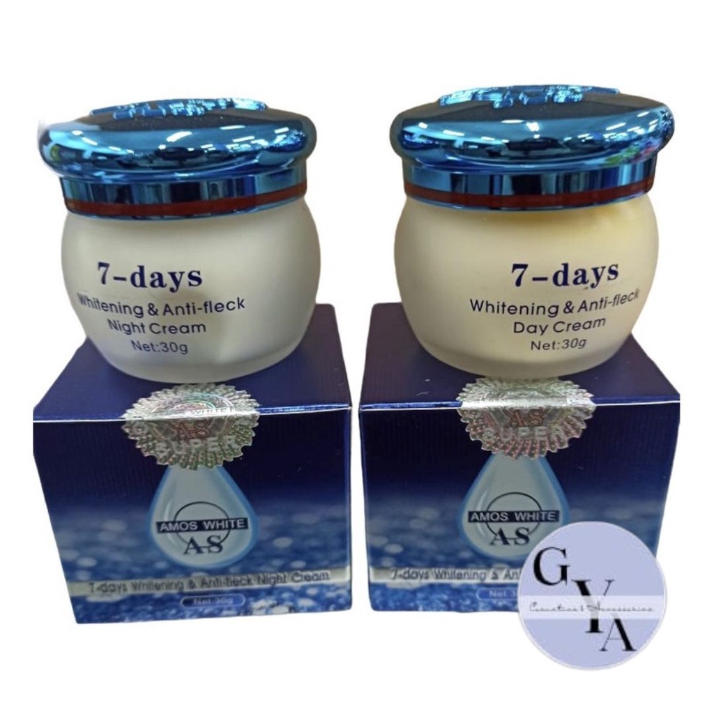 Amos White Cream 20gr - Cream Amos - Bedak Amos - Skincare Amos - Amos 7 Days Whitening & Anti Fleck
