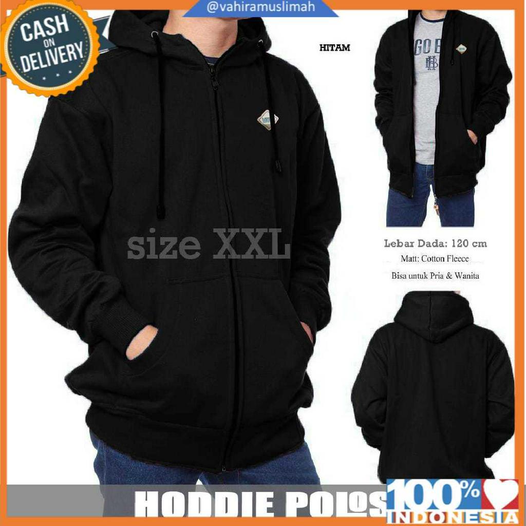 Jaket Jumper polos distro hoodie fleece XXL Cowok Cewek BTC