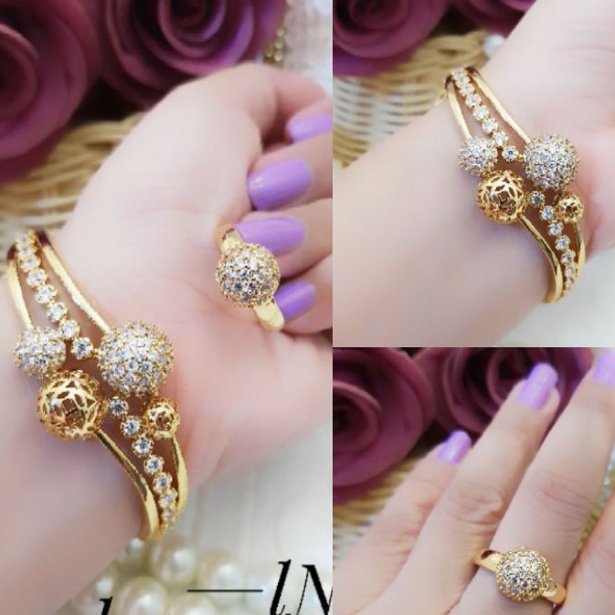 Xuping Perhiasan Gold Set Gelang dan Cincin GC112