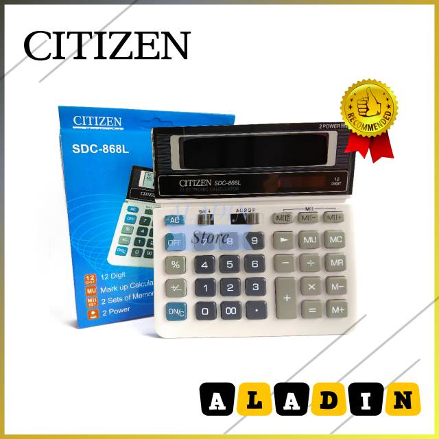 

KALKULATOR CITIZEN 12 DIGIT. MURAH & TAMPILAN ELEGAN SDC-868L