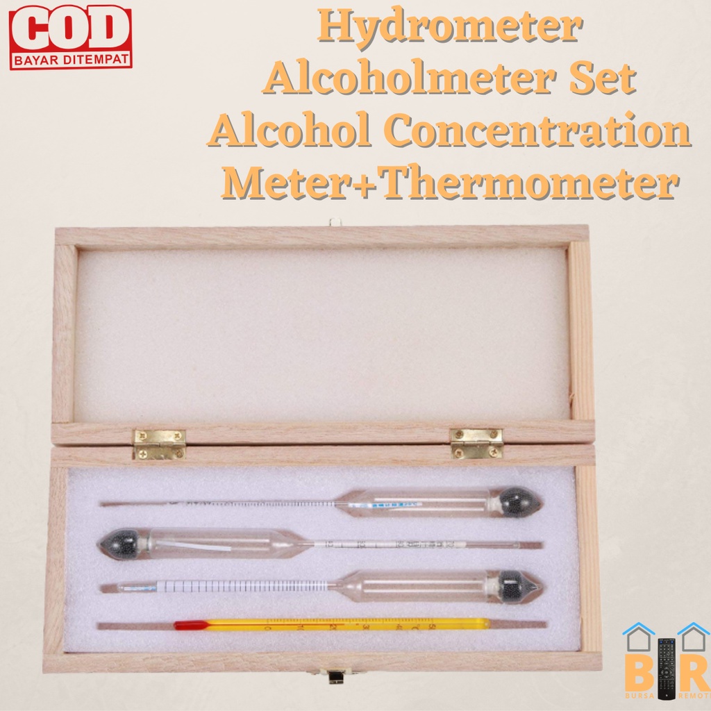 Hydrometer Alcoholmeter Set Alcohol Concentration Meter+Thermometer 4pcs oneset