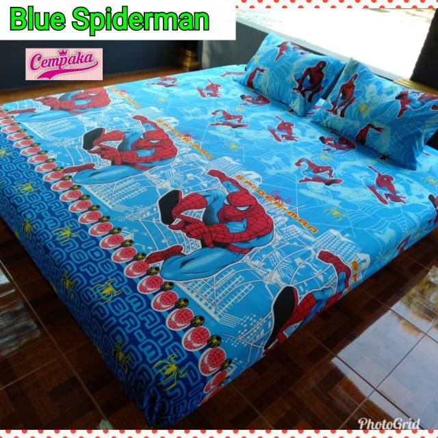 Sprei Sarung Kasur Bantal Guling Homemade Motif Kartun Spiderman
