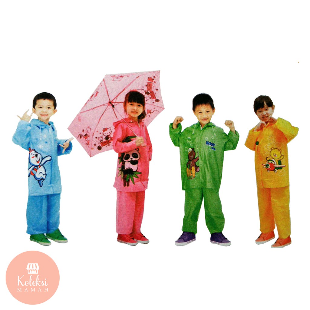 BEARS KIDS JAS HUJAN ANAK SETELAN BAJU DAN CELANA  TERSEDIA 