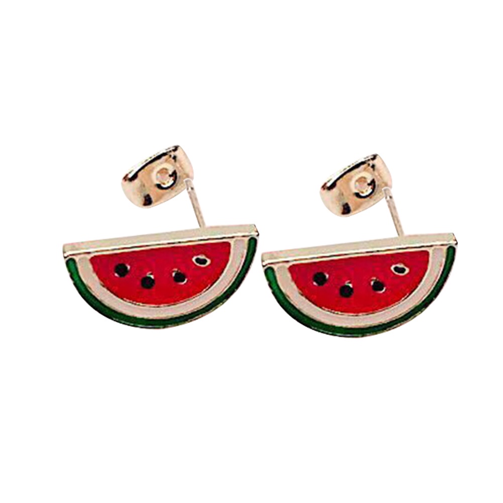 Anting Stud Desain Buah Strawberry Semangka Kumbang Untuk Wanita