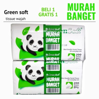 Green Soft Facial Tissue Softpack 200s