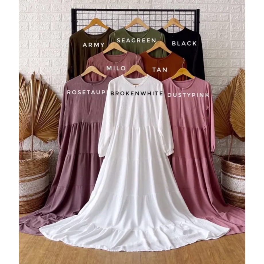 Gamis Adila Crincle Jumbo // Baju Lebaran Crincle // Gamis Crincle Jumbo