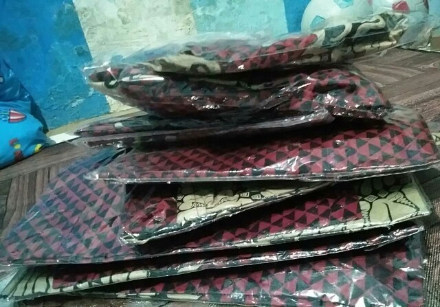 Batik Couple Keluarga Sania Ruffle Ori Ndoro Jowi Dnt Motif Bara Api Merah