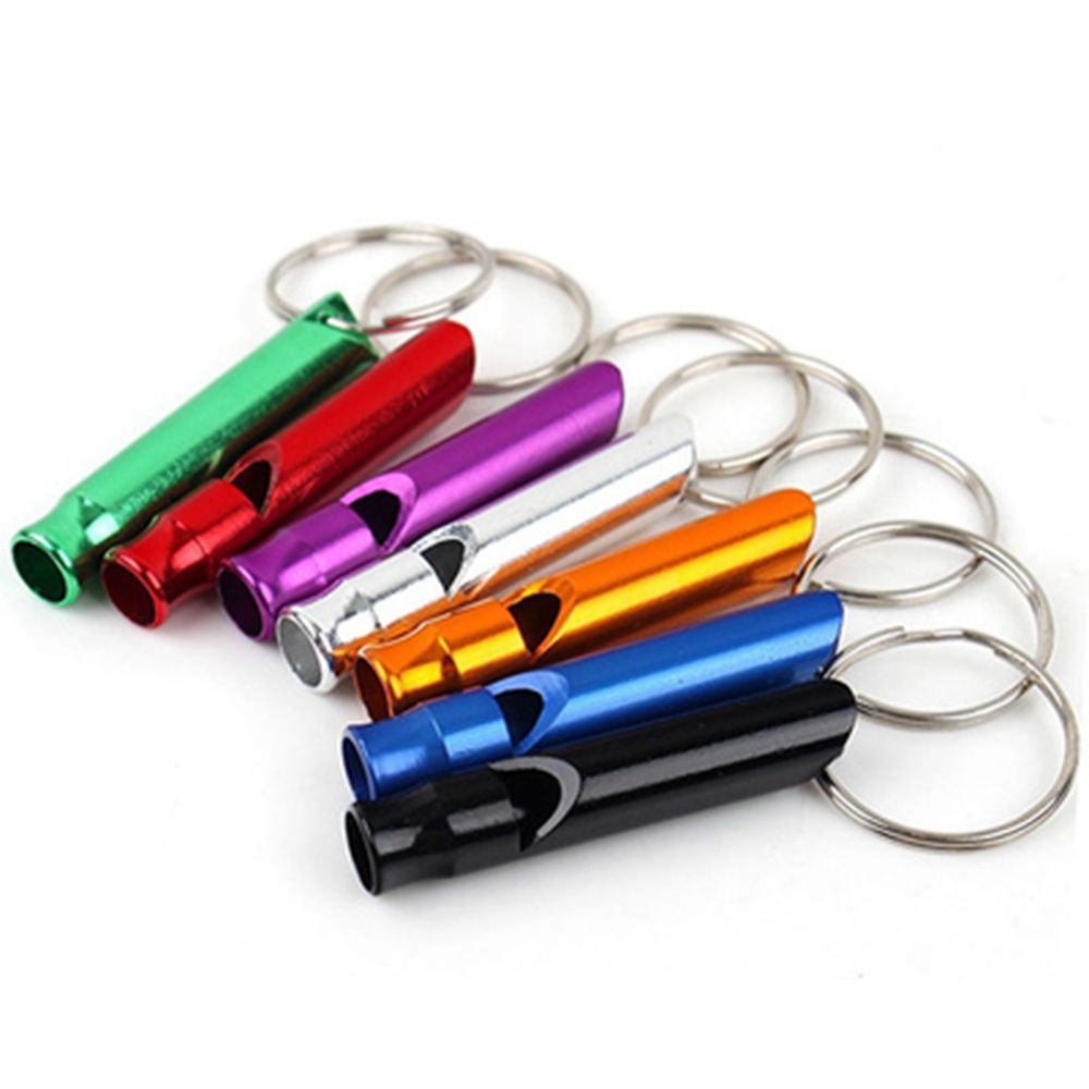 TOP 1/2/5/10pcs 7 Colors Survival Whistle with Keyring Training Accessories Emergency Whistles Small Size Aluminum Camping Hiking Outdoor EDC Tools/Multicolor