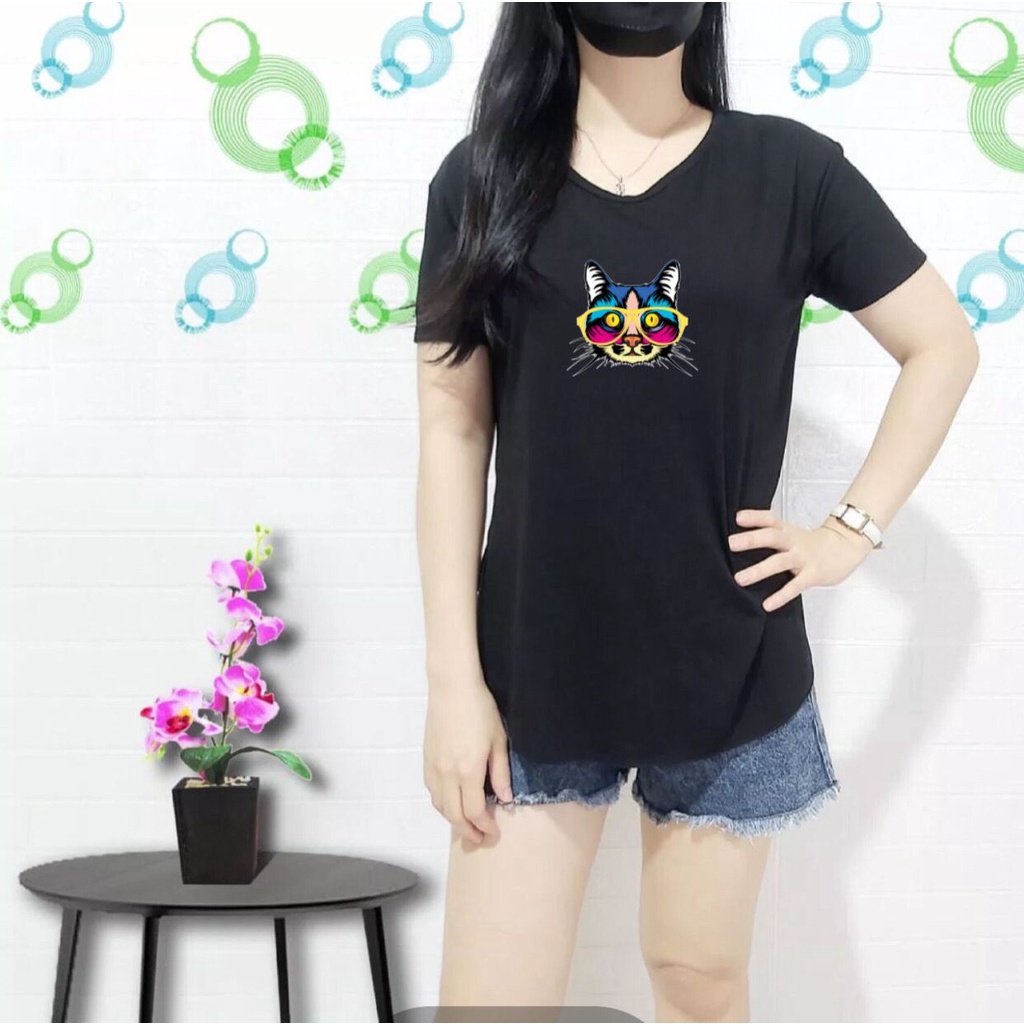 Kaos Wanita Lengan Pendek / Kaos Oval Wanita / Kaos Oblong Wanita