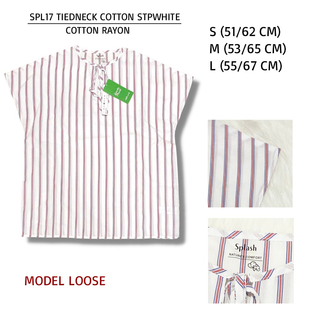 Blouse Wanita Casual TieNeck Loose Linen Cotton Rayon (SPL17 TIENECK TOP)-2