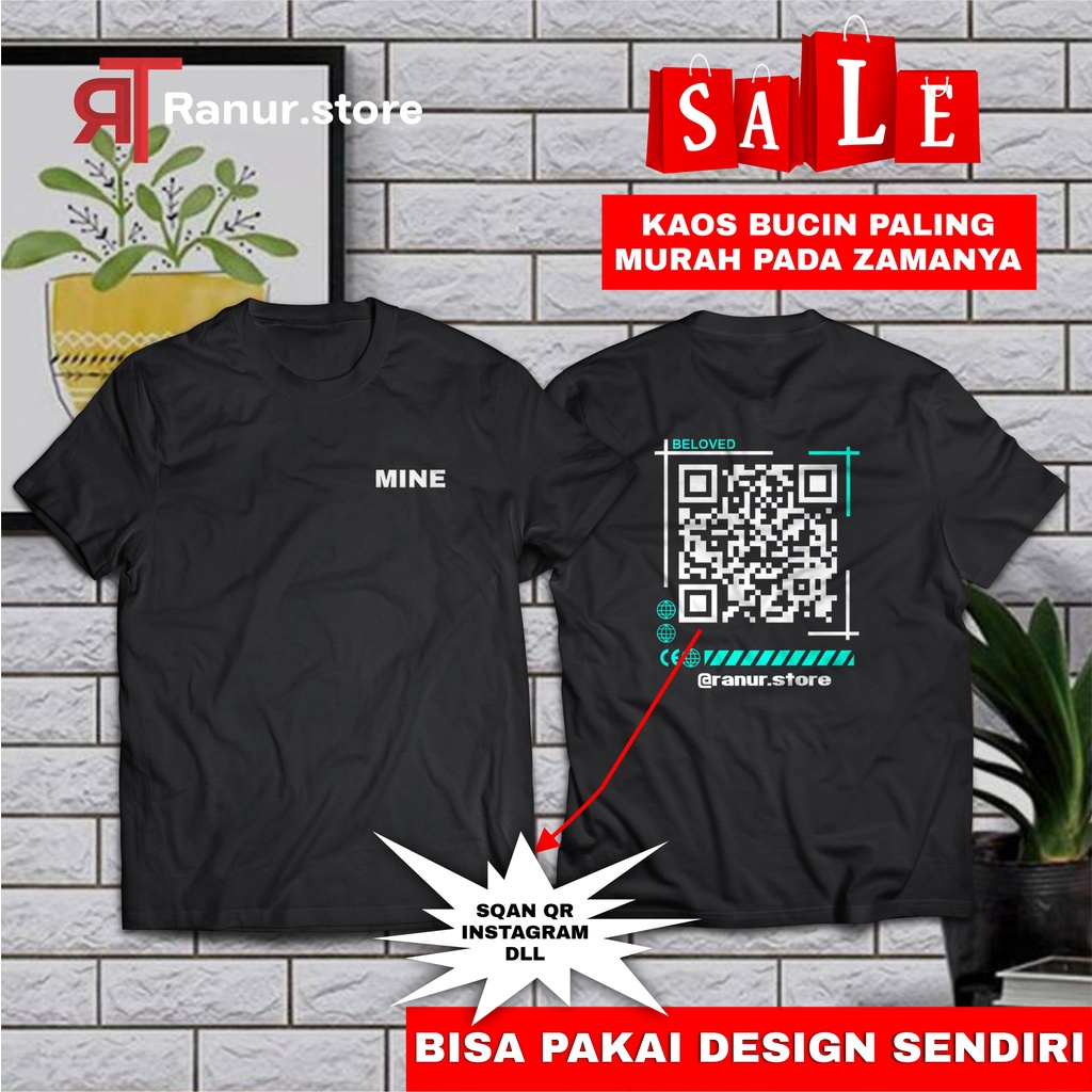KAOS  BARCODE QR CODE IG INSTAGRAM WHATSAPP TIKTOK VIRAL CUSTOM SATUAN COUPLE PASANGAN PACAR