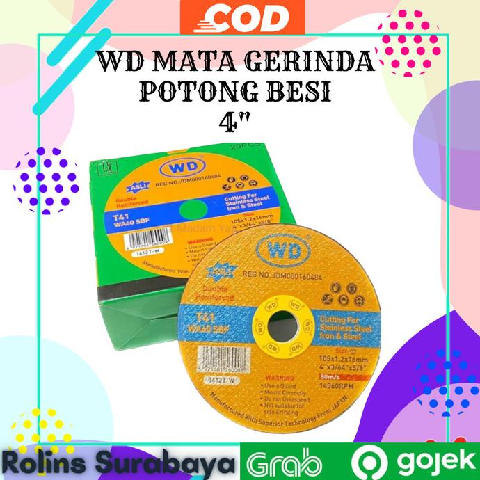 1 Kotak Isi 20 Potong Wd Besi Mata Gerinda Potong Wd Isi 20 Pcs Ori