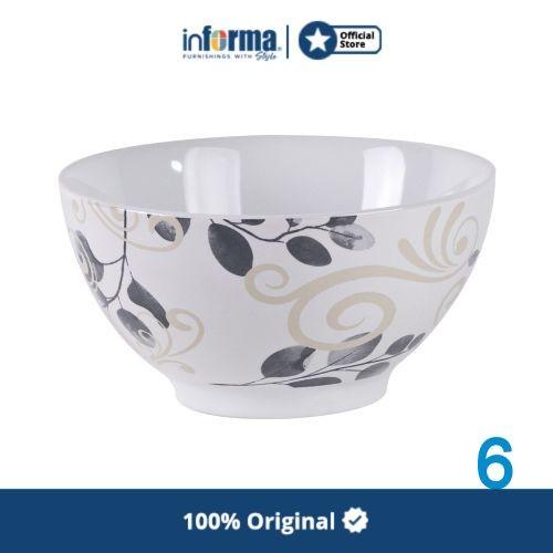 Informa - Mangkok - Appetite Set 6 Pcs Mangkuk Pallete Lenora - Putih