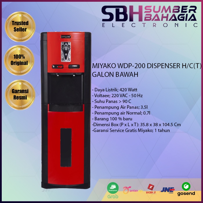 MIYAKO WDP-200 DISPENSER H/C (T) GALON BAWAH (NEW) (KHUSUS BANDUNG)