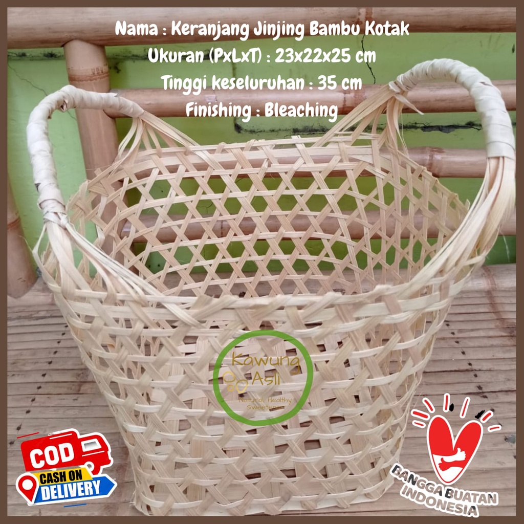Tas Jinjing Anyaman Bambu Keranjang Mahar Hampers Botol Kantong Buah