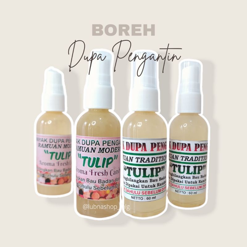 BOREH TULIP PARFUM SPRAY MINYAK DUPA PENGANTIN 60ML