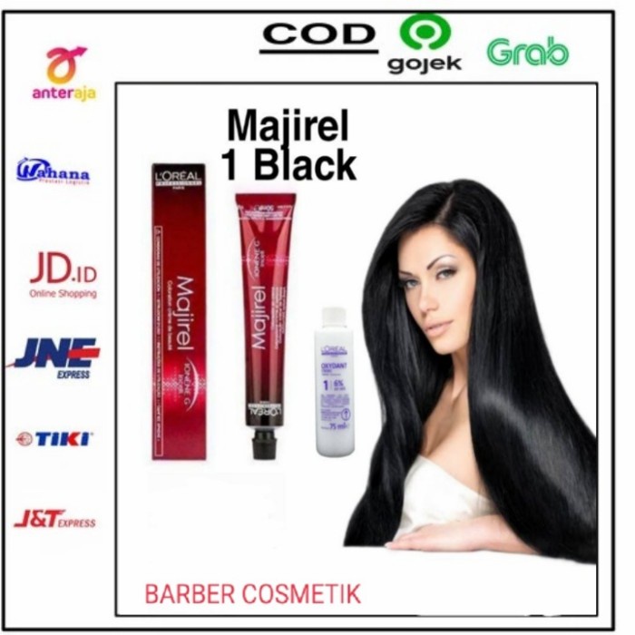cat rambut pewarna rambut loreal majirel 1 Black + oxydant - cat saja