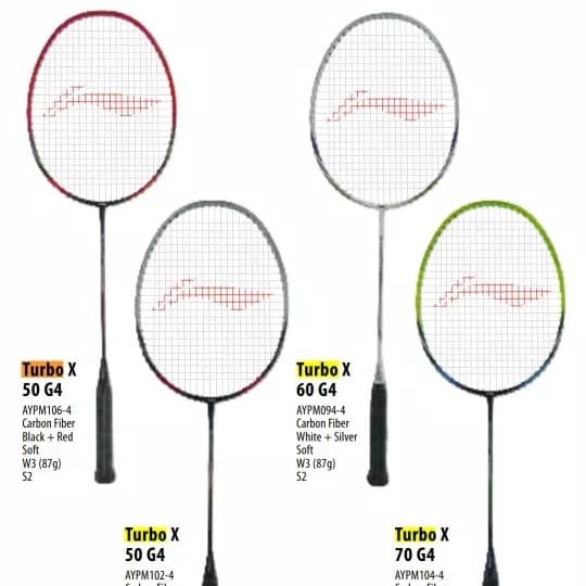 PROMO RAKET LINING TURBO X50 / X60 / X70 G4 ORIGINAL FREE GRIP - X50