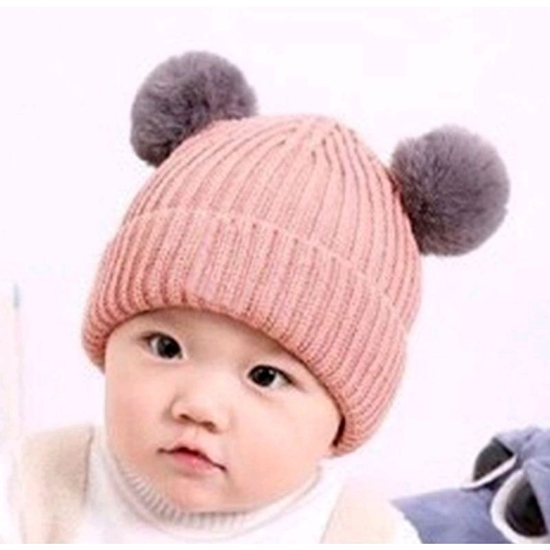 TOPI RAJUT  POMPOM ANAK KW || TOPI KUPLUK WOOL || TOPI BAYI MURAH || KUPLUK BAYI