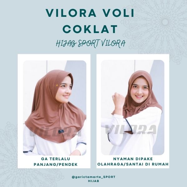 garictamarte_SPORTHIJAB / VILORA HIJAB SPORT INSTAN JERSEY COKLAT MOCA S / KERUDUNG OLAHRAGA VILORA 