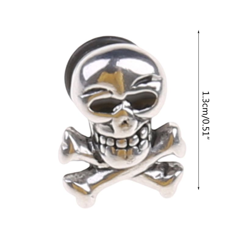 SIY  Retro Skull Head Ear Piercing Studs Earrings Titanium Steel Ear Ring Ghost Studs