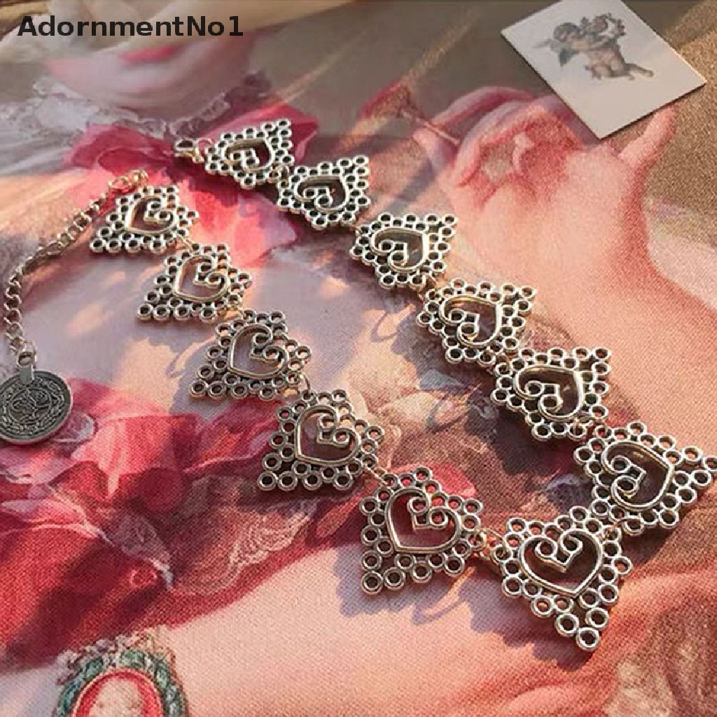 (AdornmentNo1) Kalung Choker Rantai Dengan Liontin Hati Gaya Gothic Untuk Wanita