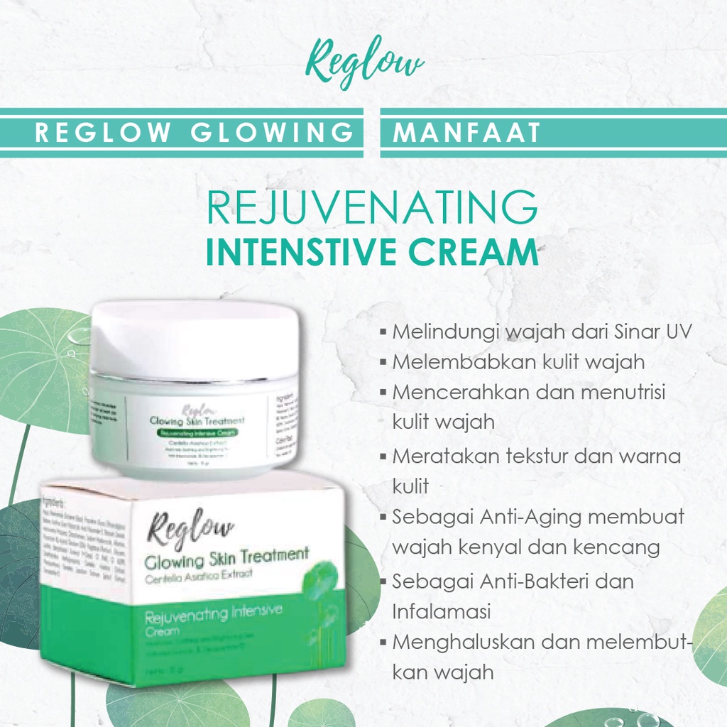 REGLOW INTENSIVE CREAM GLOWING SKIN TREATMENT REJUVENATING INTENSIVE CREAM ORIGINAL 100% SKINCARE By REGLOW