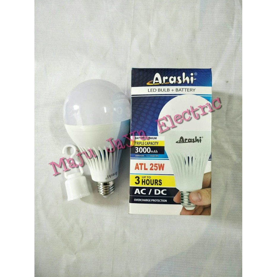 Bohlam Lampu LED Darurat Emergency Arashi 25 W Watt 25W Gantung Litium