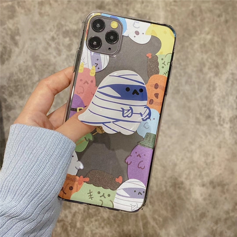 Halloween Finger Holder Bentuk Kartun Ekspresi Lucu Untuk Iphone Oppo Vivo Xiaomi Redmi Samsung