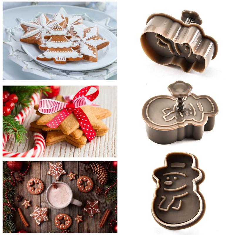 Cetakan Kue / Biskuit Bentuk Kartun 3D Untuk Dekorasi Natal