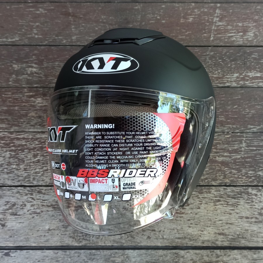 Helm KYT Kyoto R Black Doft Original KYT
