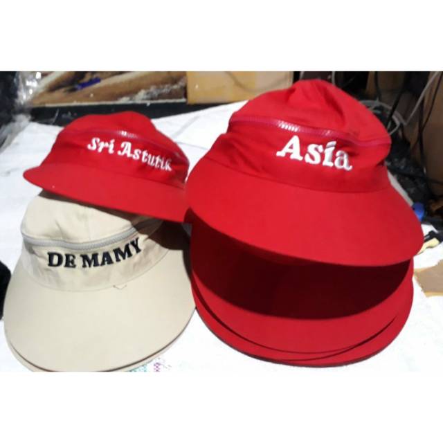 Topi senam bordir nama