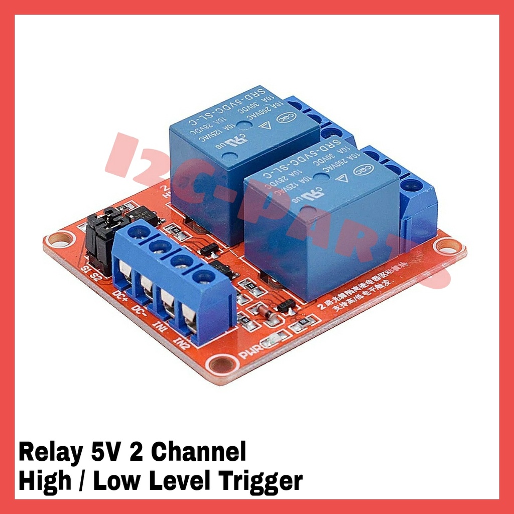 Relay 5V 2 Channel Module High / Low Level Trigger Opto Isolation 2 CH