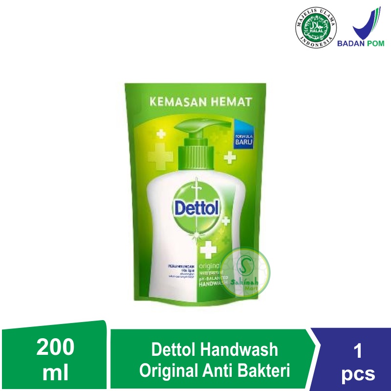 Dettol Handwash Original Anti Bakteri 200ml Kemasan Refill