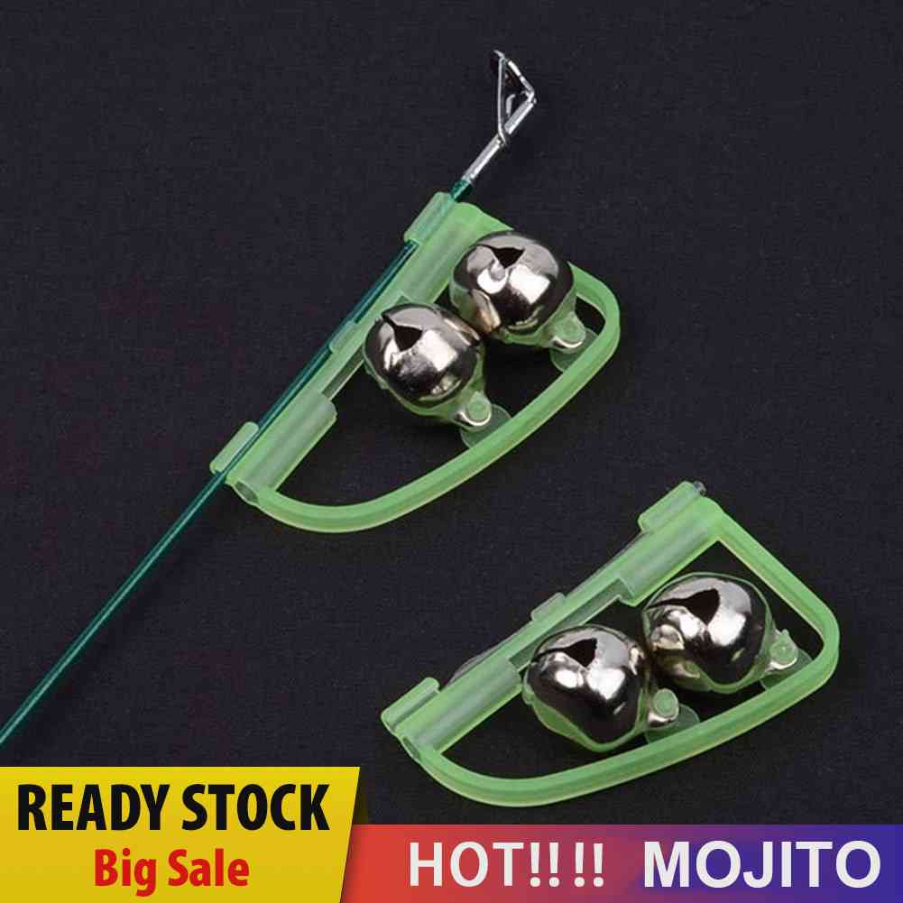 20pcs Alarm Gigitan Ikan Twin Bell Fluorescent Untuk Ujung Joran Pancing