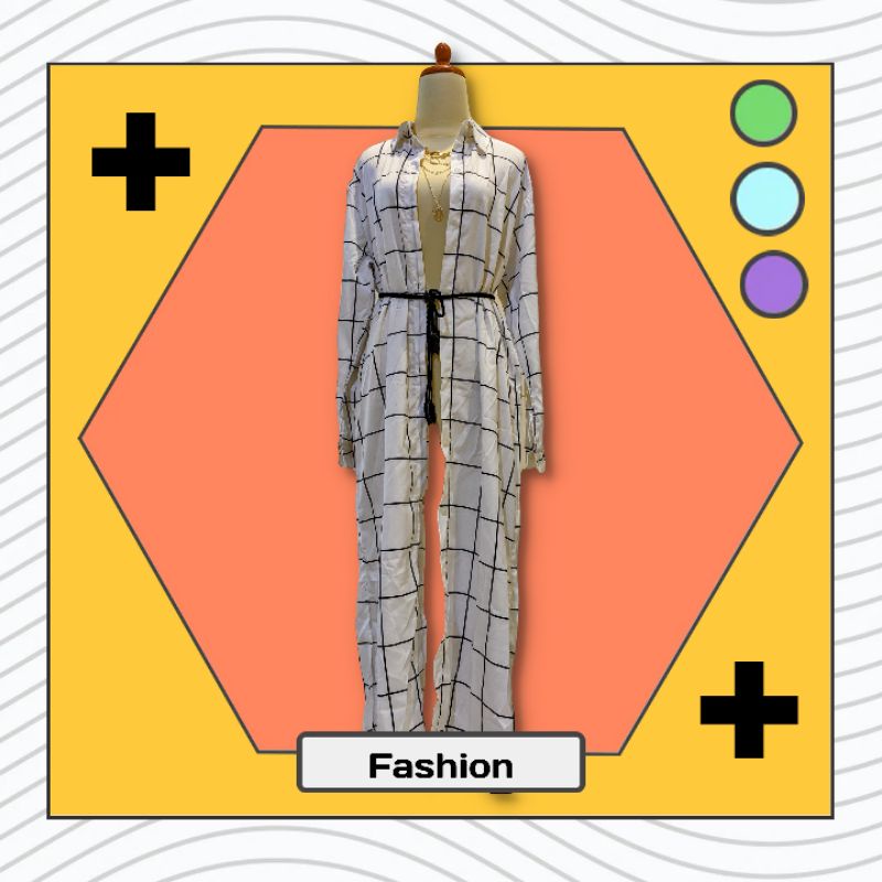Outer / Long Dress / Tunik Dress Kotak Kotak Wanita