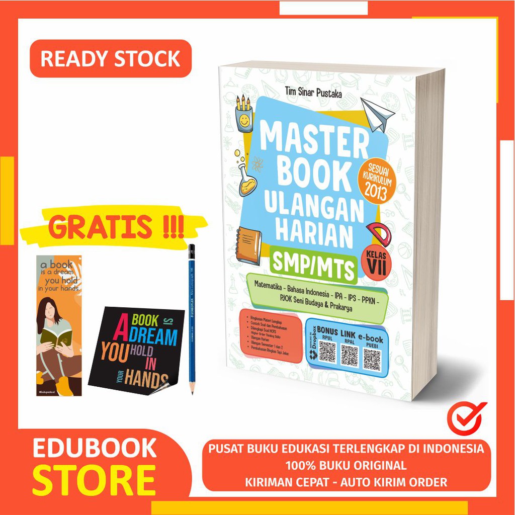 

MASTER BOOK ULANGAN HARIAN SMP/MTs KELAS VII - C KLIK MEDIA - BONUS BOOKMARK, PENSIL 2B, STIKER
