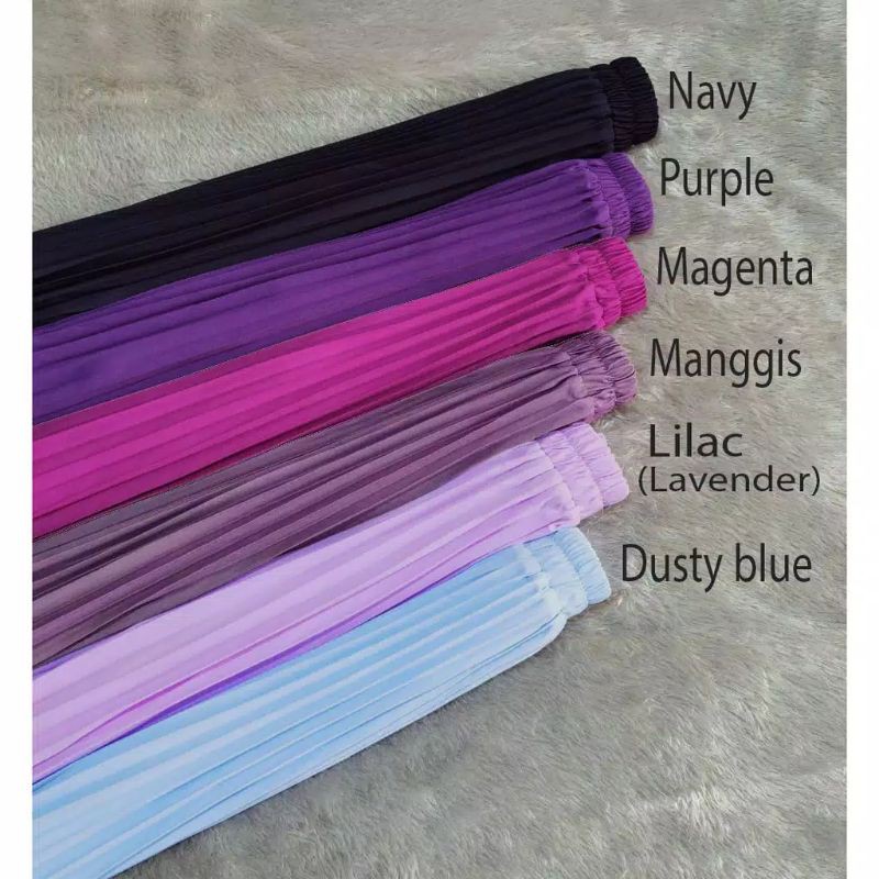 ROK WANITA PLISKET VARIASI KANCING DEPAN - BAHAN HYGET SYPER ( PREMIUM )-Manggis